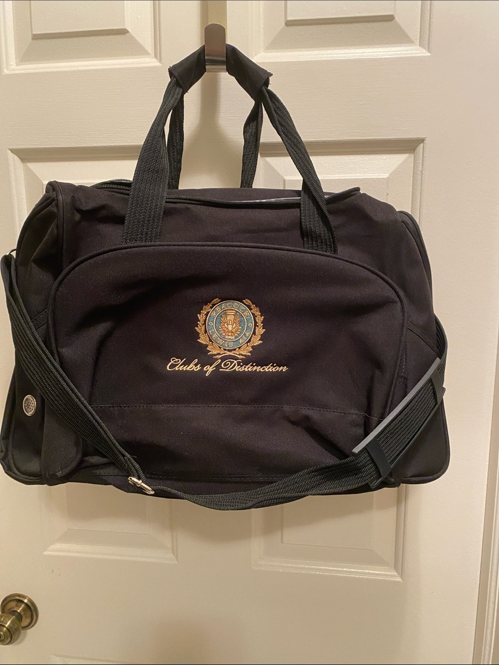 Club Black Duffel Bag with Embroidered Crest
